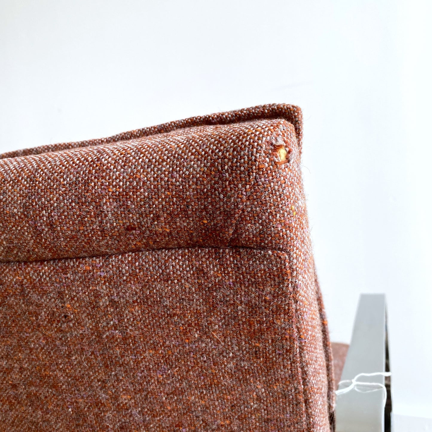 MCM Upholstered Chair with Chrome Frame