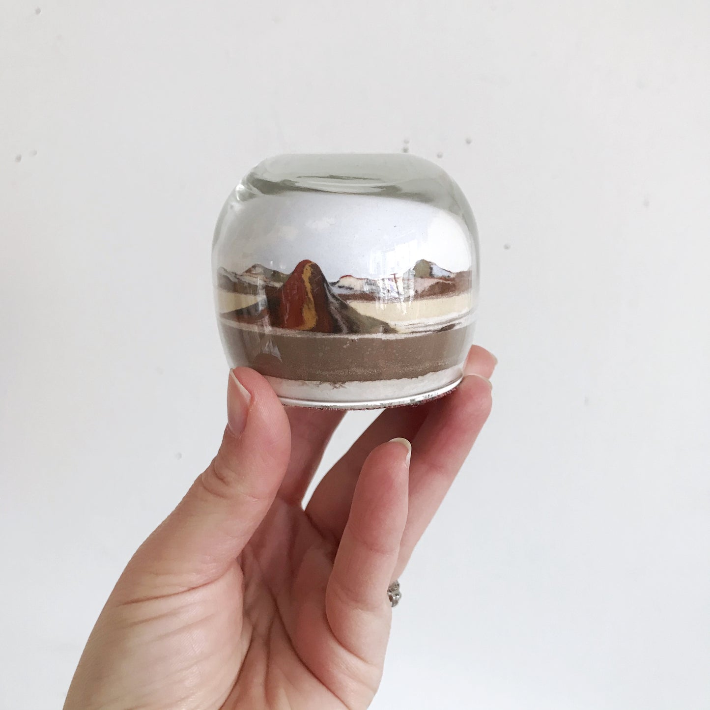 Vintage Sand Art Paperweight, Desertscape