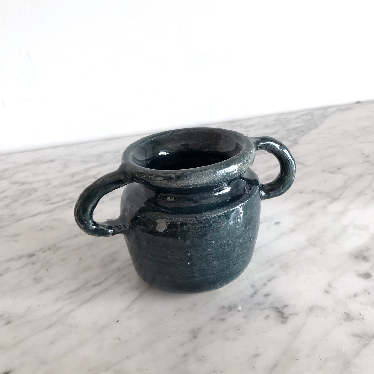 Hand-built Pottery Vessel with Double Handles
