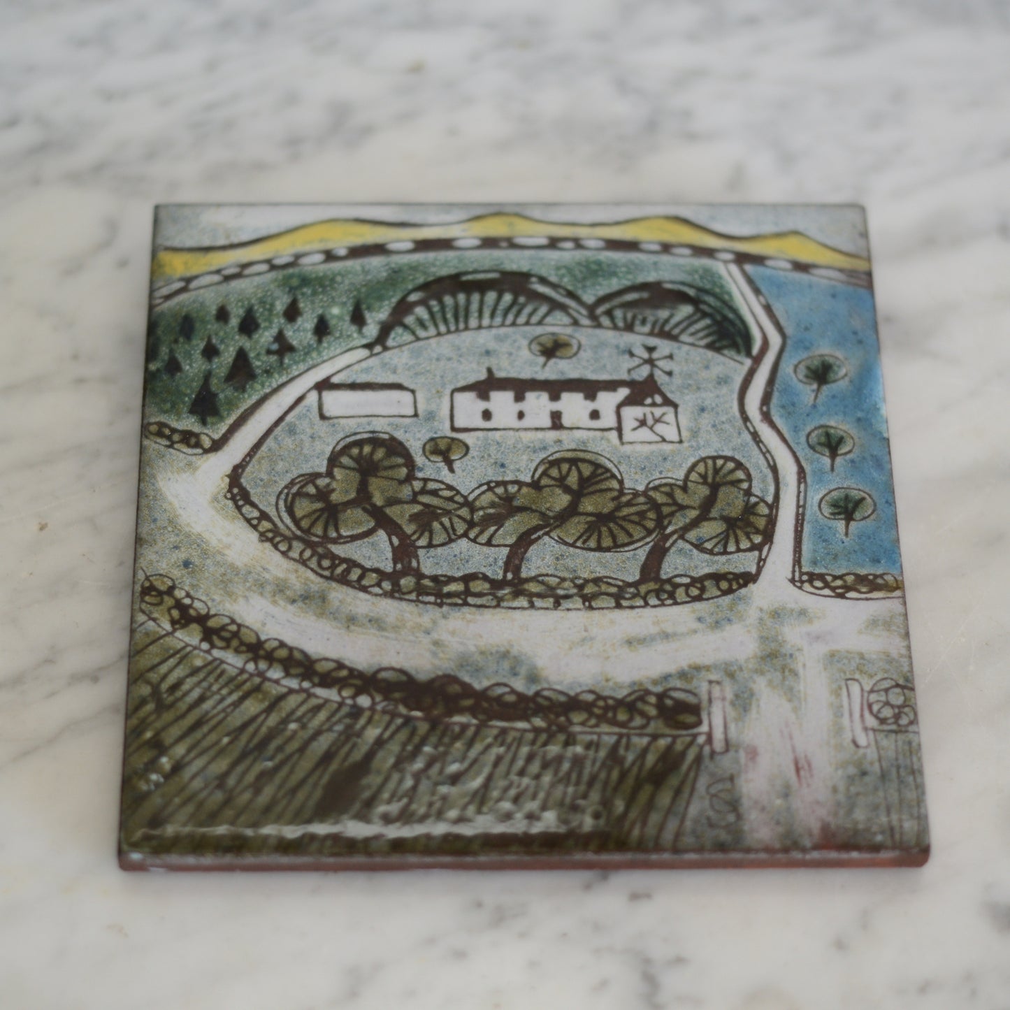 Vintage Handpainted Tile, England