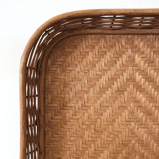X-Large Vintage Wicker Tray
