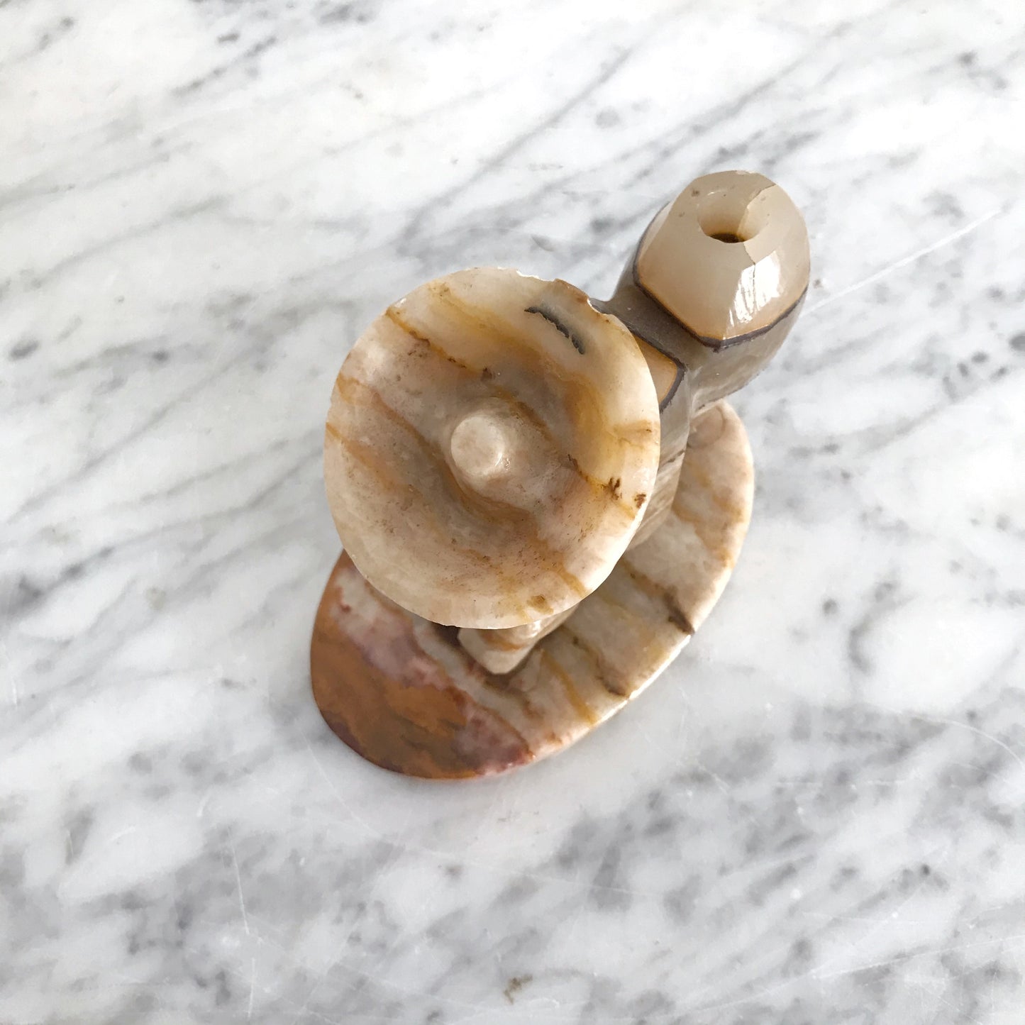 Vintage Onyx Figures / Dried Flower Vase
