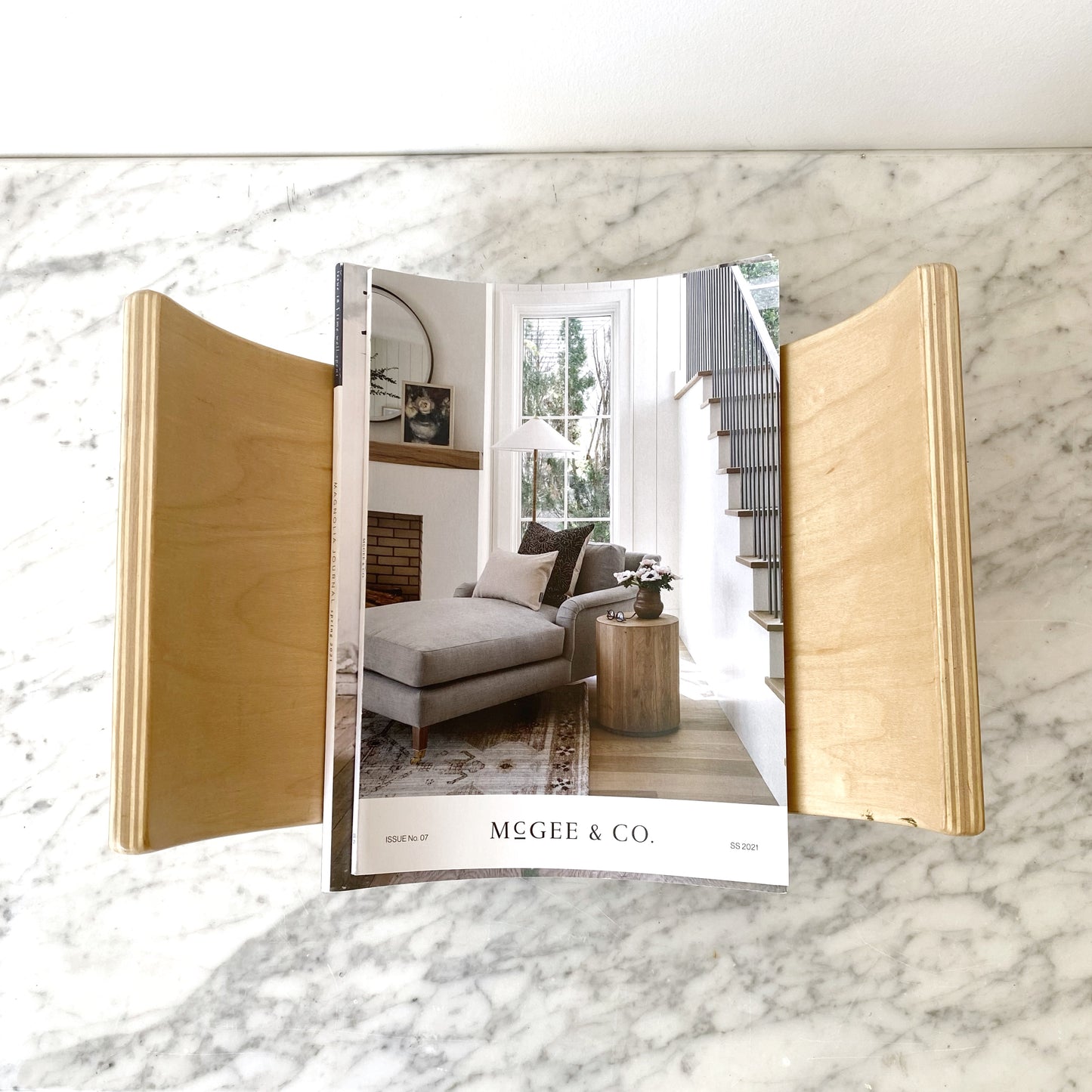 Found Birch Bent-Ply Magazine Holder