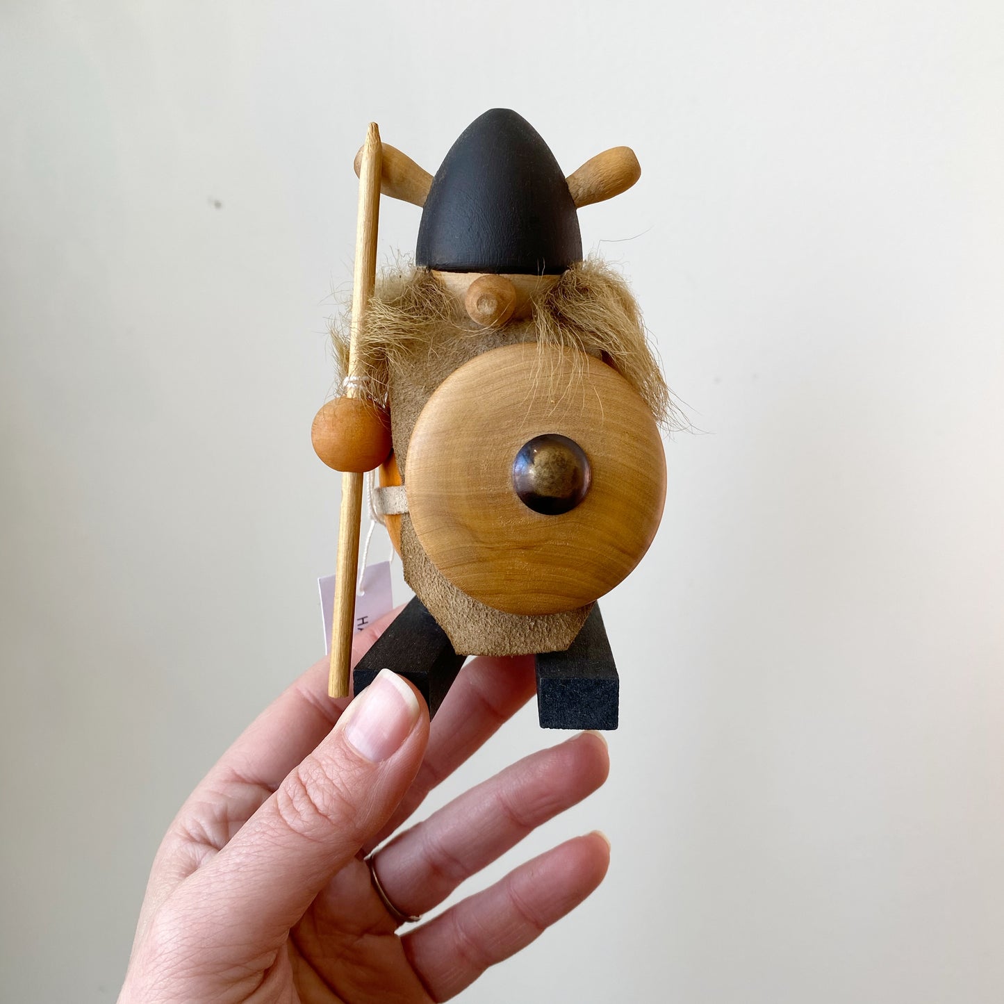 Vintage Wooden Viking Figurine, Sweden