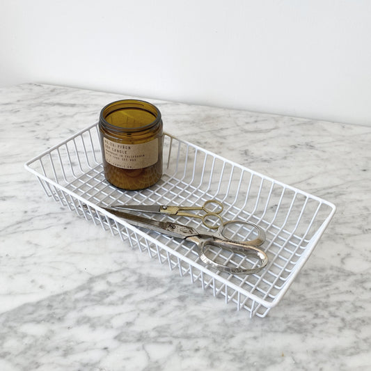 Wire Grid Storage Basket Tray