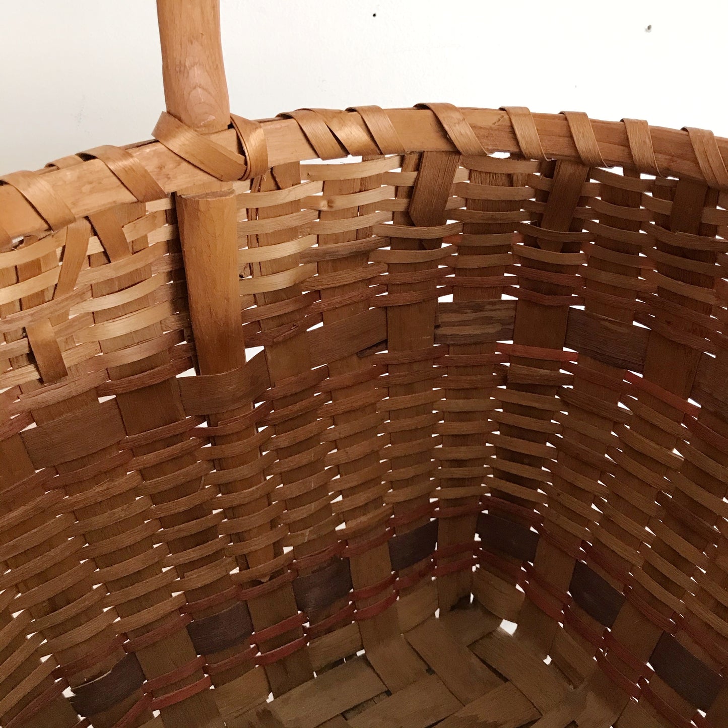 Large Vintage Handmade Woven Basket