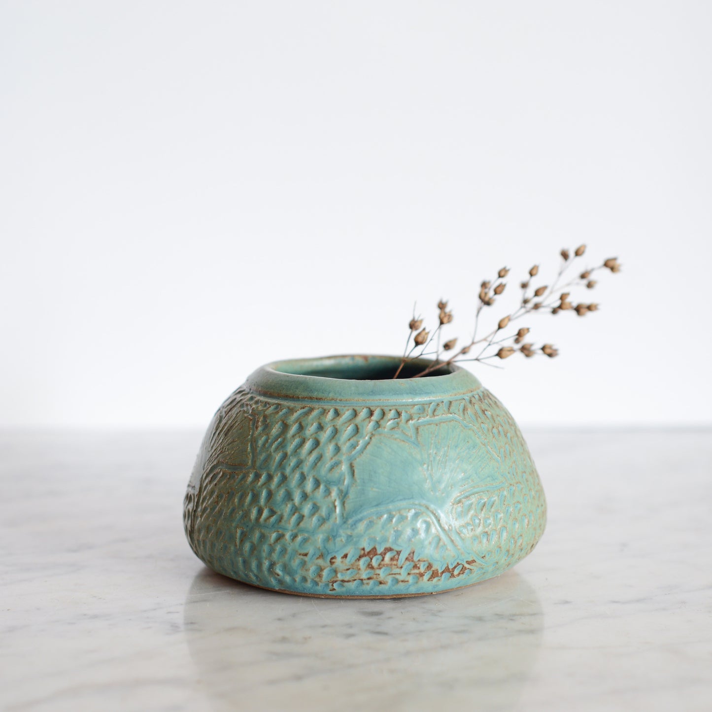 Handcrafted Ginkgo Pottery Vase
