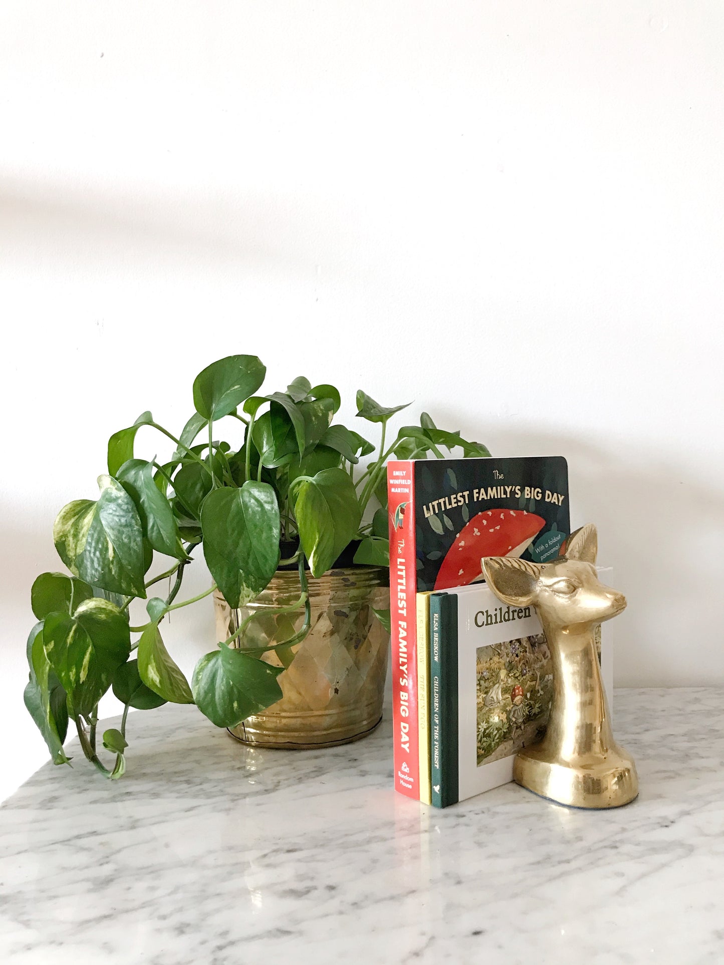 Vintage Brass Deer Bookend Statue