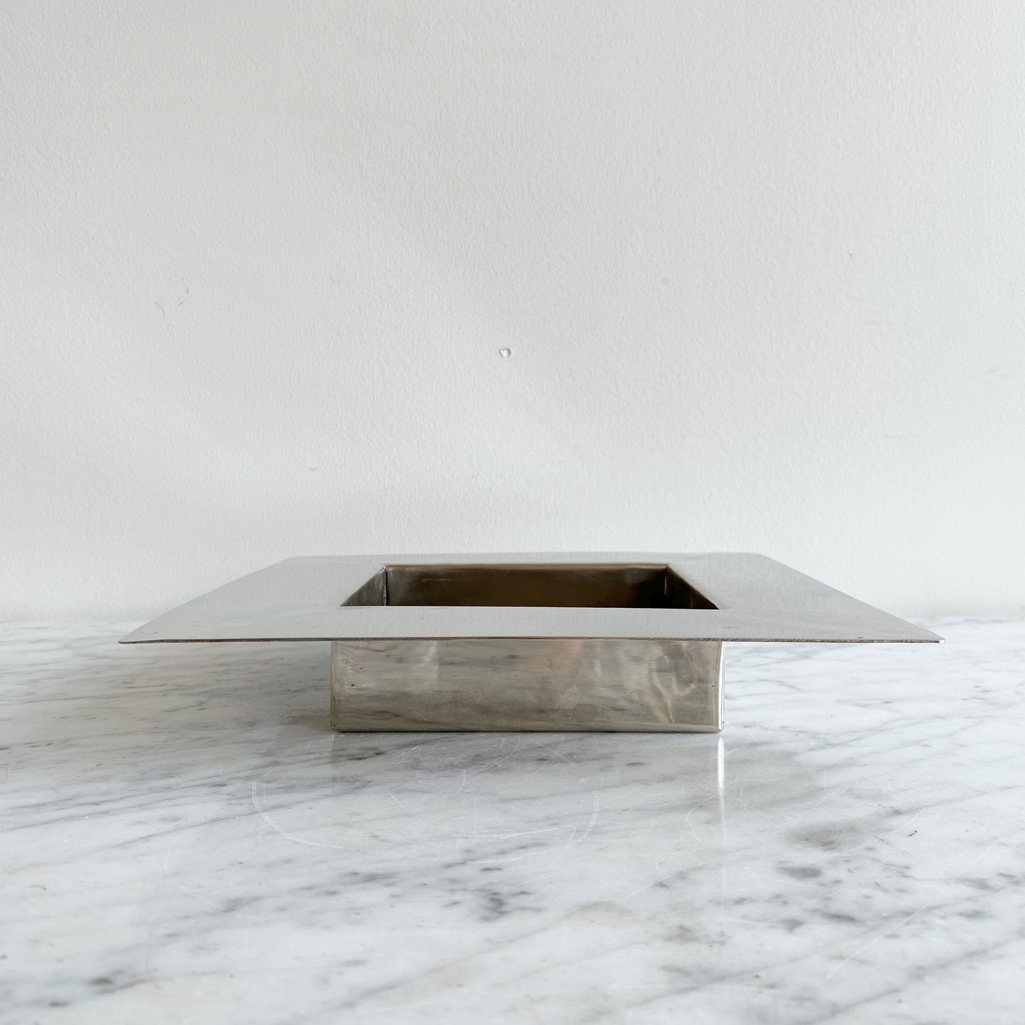 Vintage Postmodern Polished Silver Tray