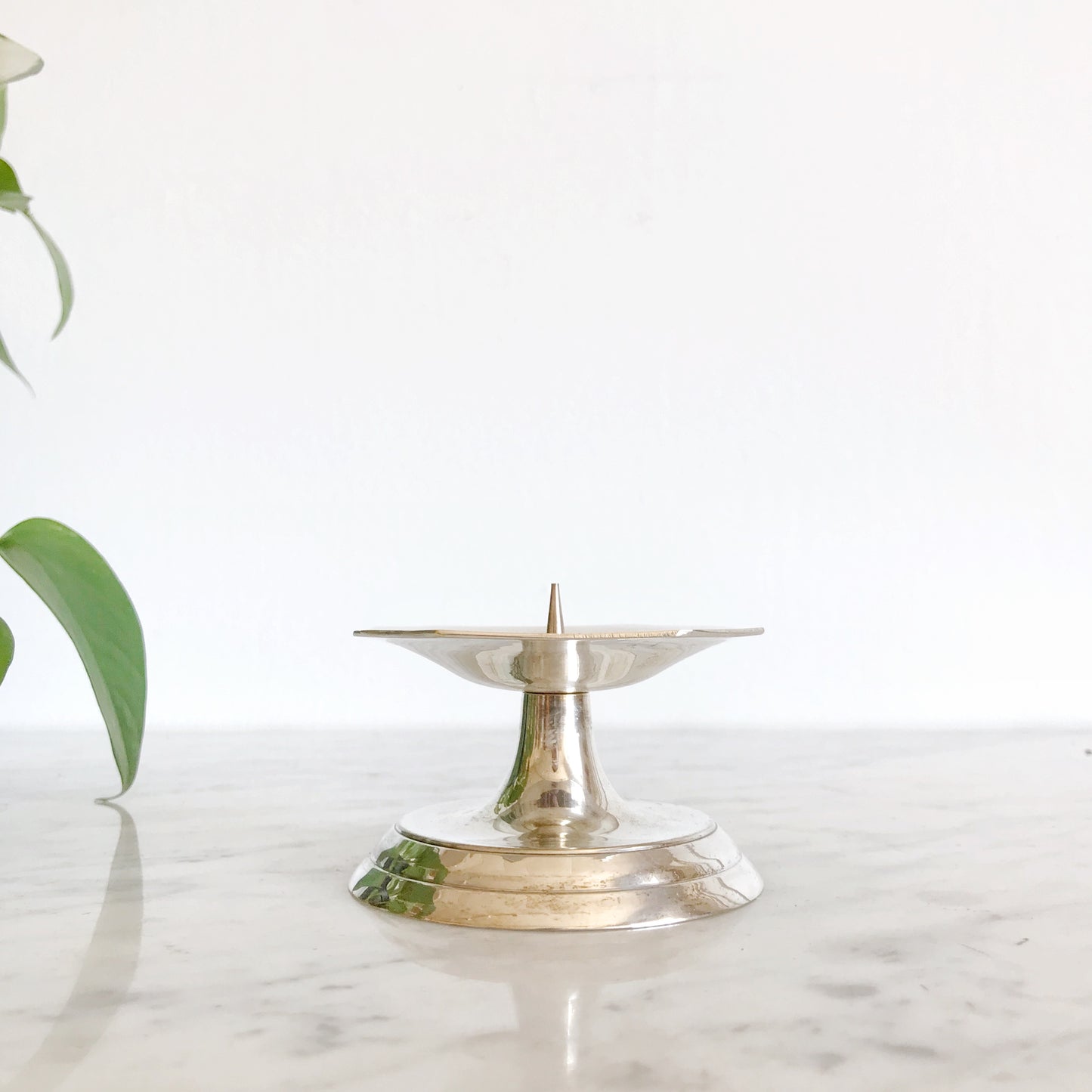 Vintage Silver Pillar Holder, India