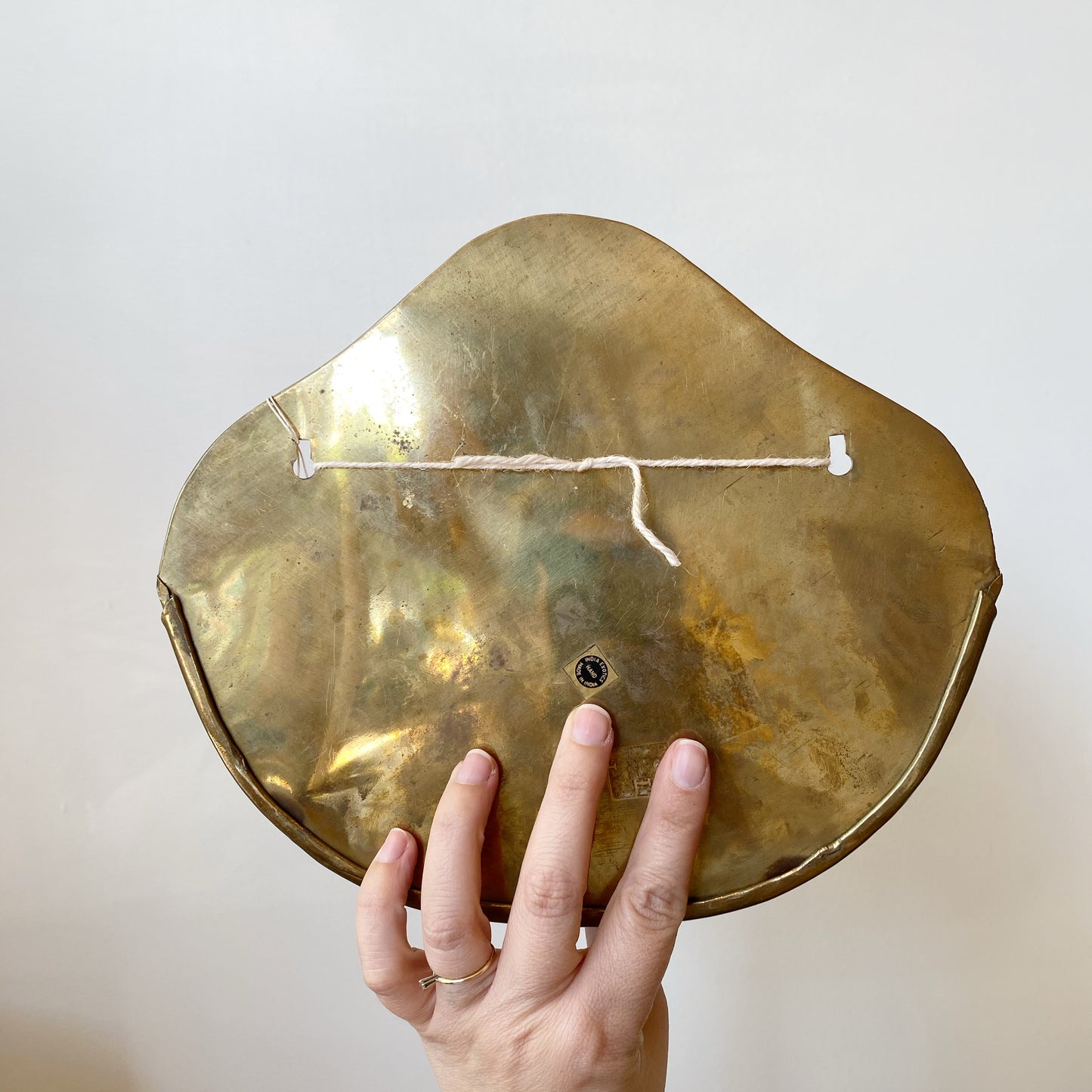 Vintage Brass Scalloped Wall Pocket
