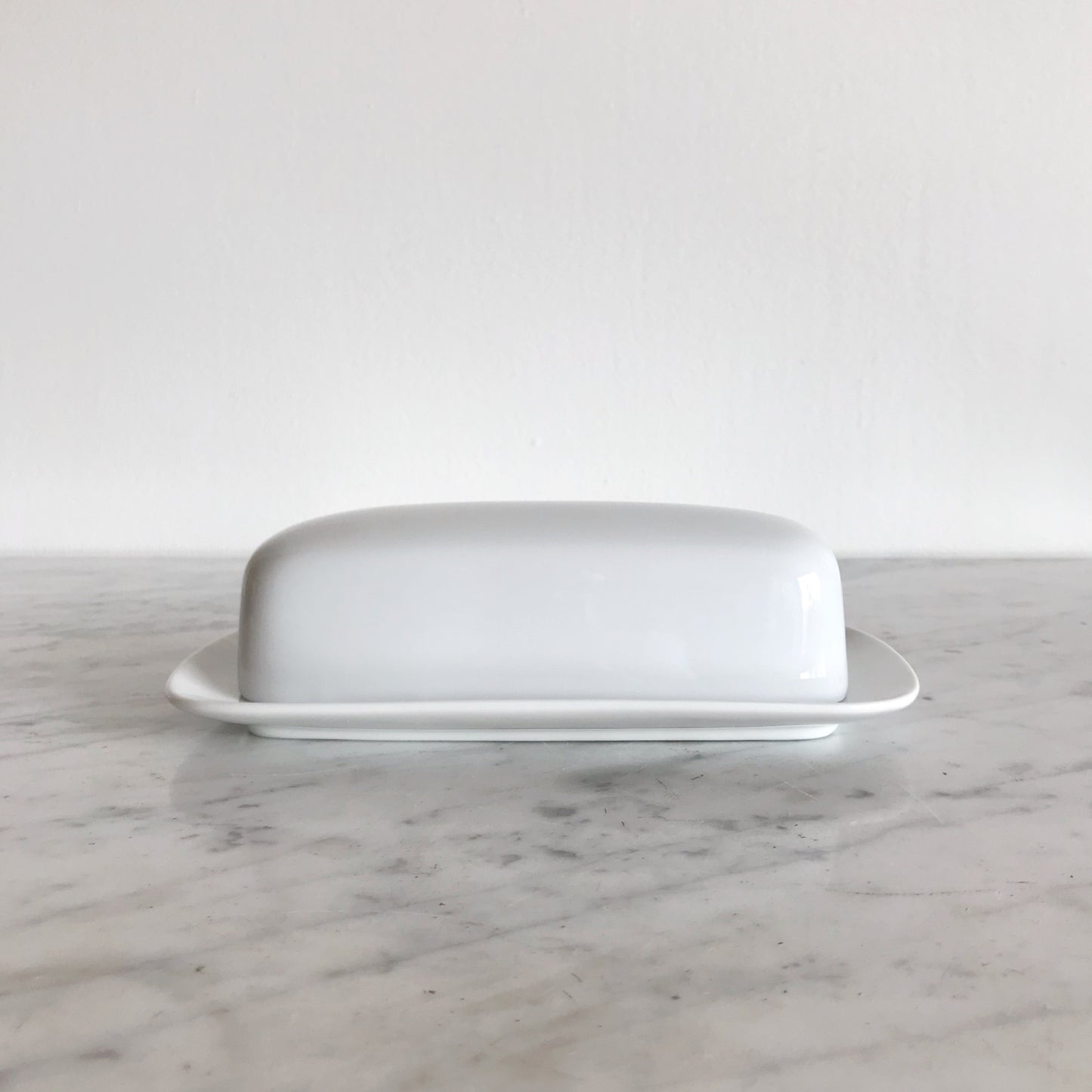 Classic White Ceramic Butter Dish