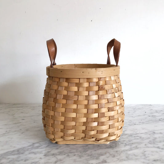 Vintage Woven Wood Basket