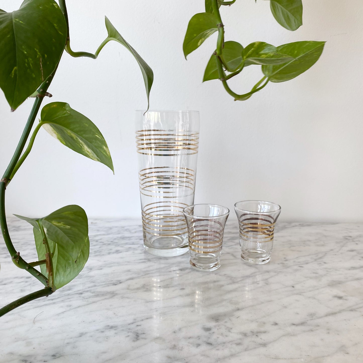 Vintage Cocktail Set (Pitcher + 2 glasses)