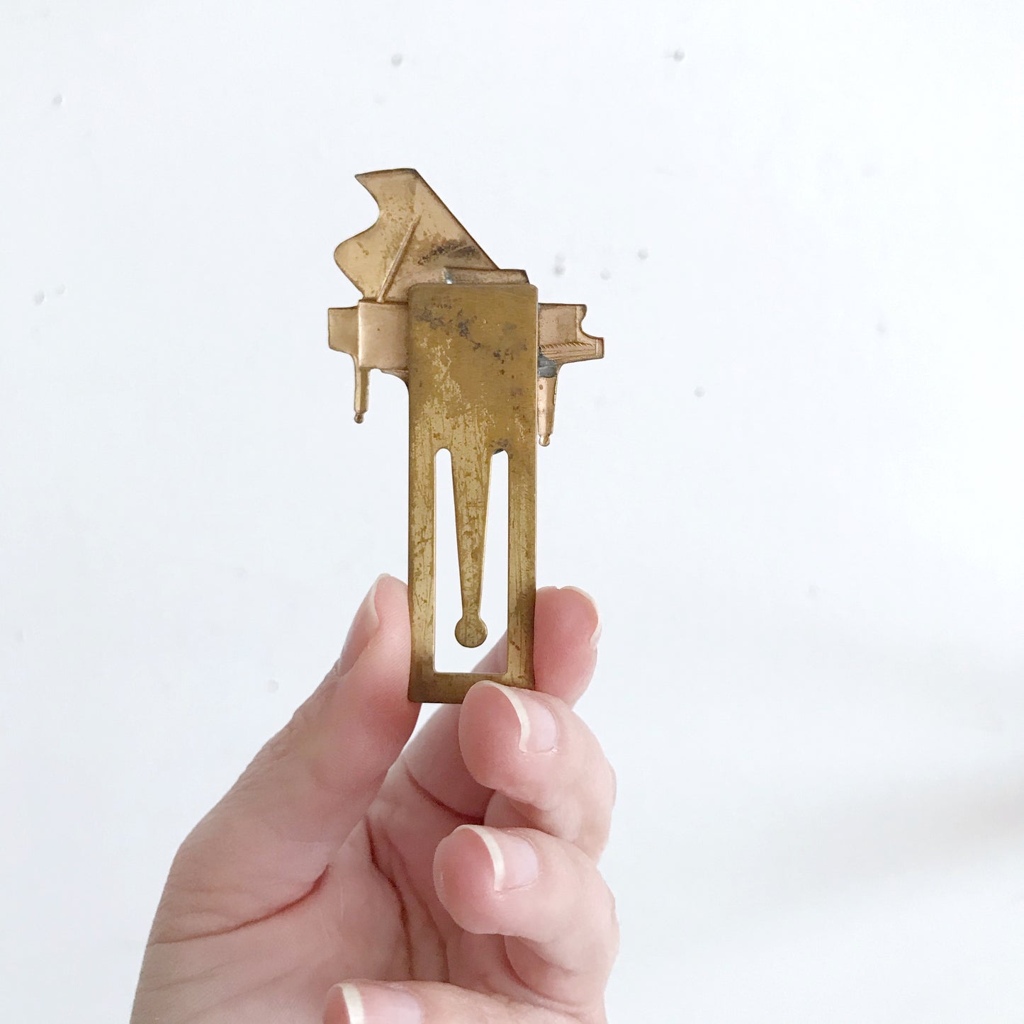 Vintage Brass Piano Bookmark