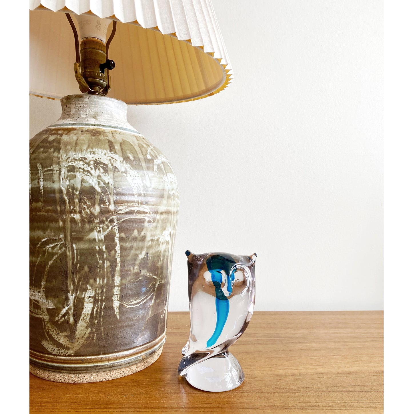 Vintage “Cosmic” Handblown Glass Owl, 6"