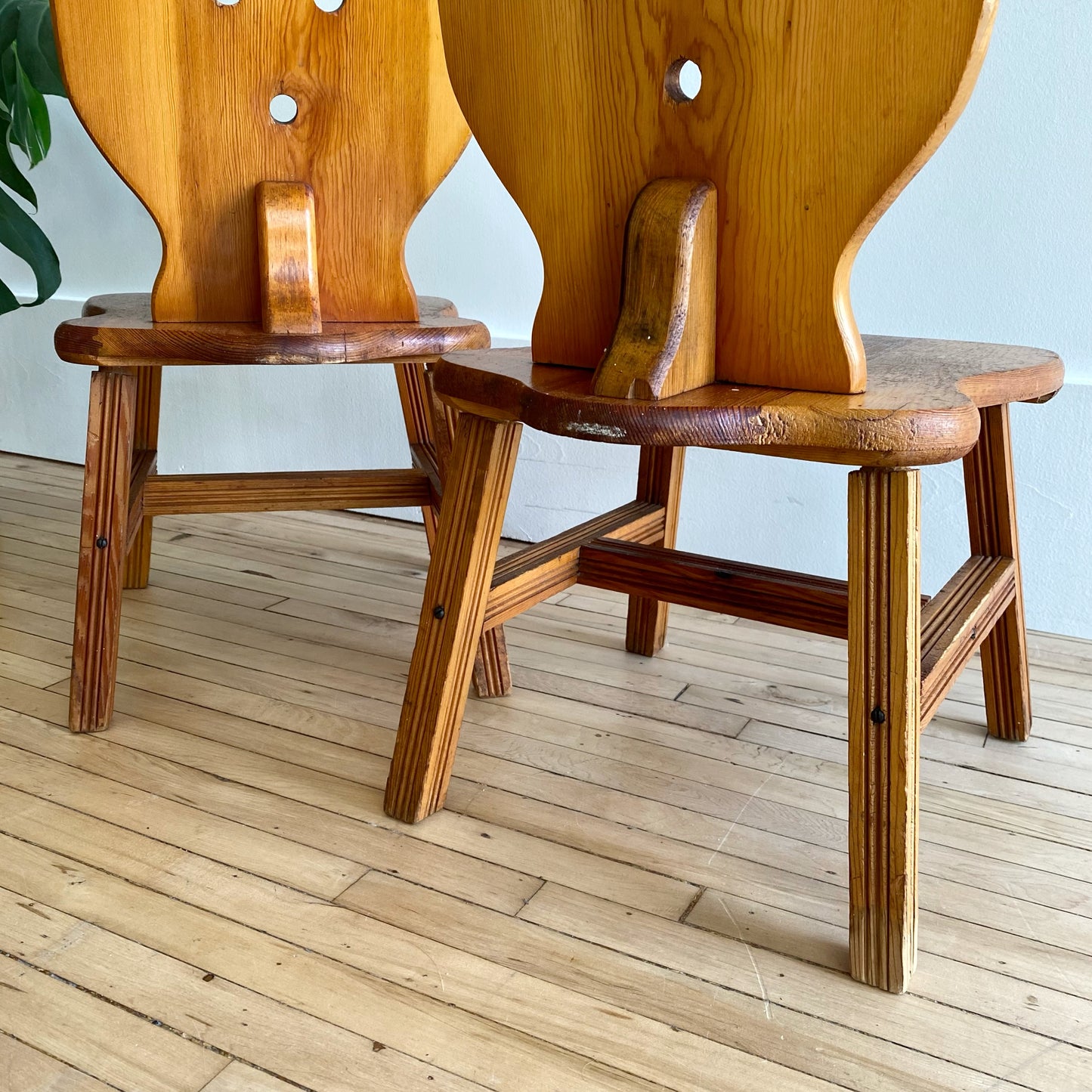 Pair of Vintage Handcrafted Children’s Chairs