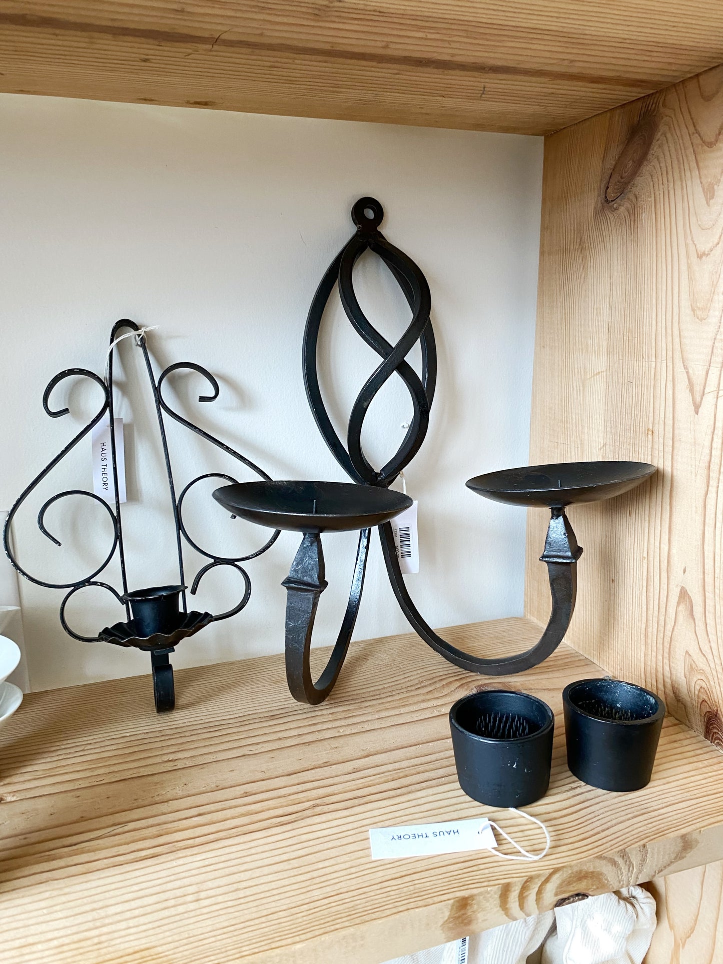 Vintage Twisted Iron Double Candle Sconce