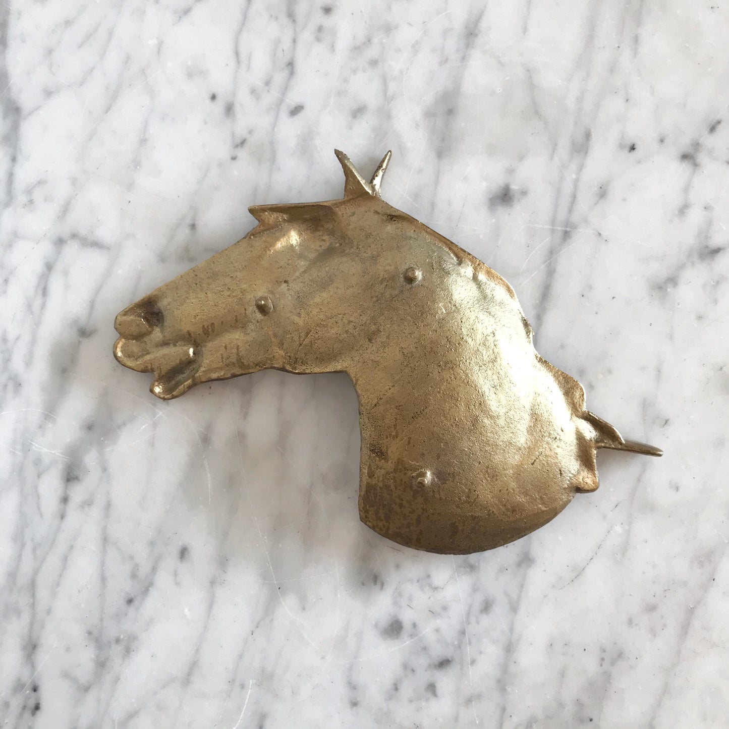 Vintage Brass Horse Tray