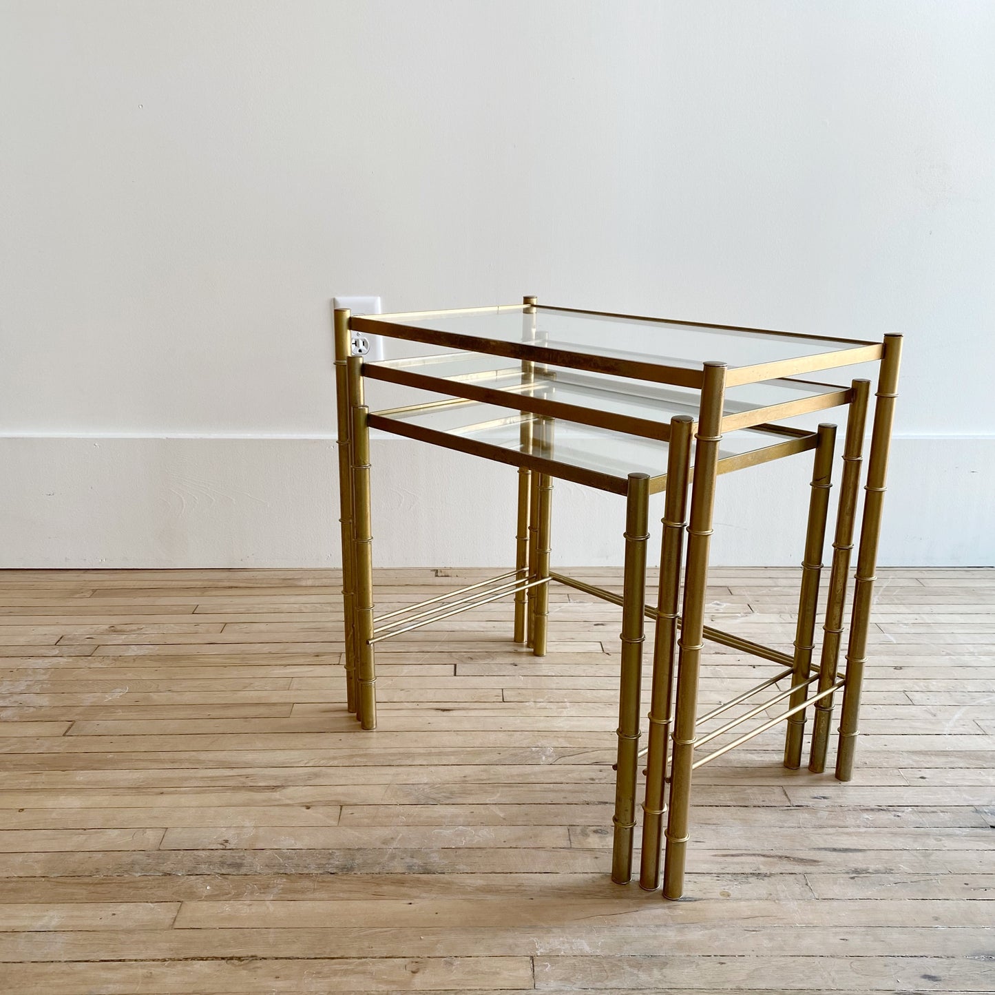 Set of Vintage Gold Nesting Tables
