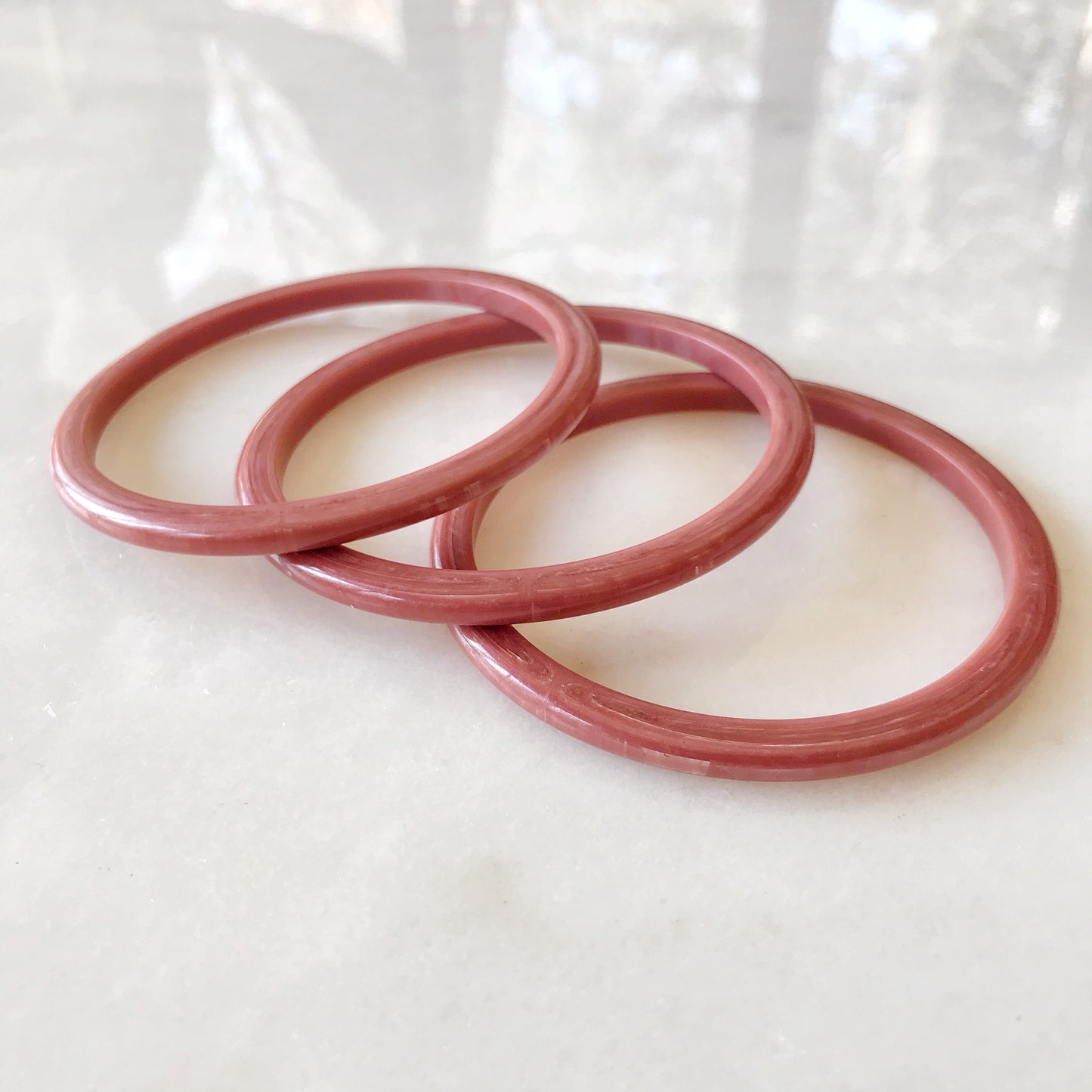 Set of 3 Vintage Bangles, Rose