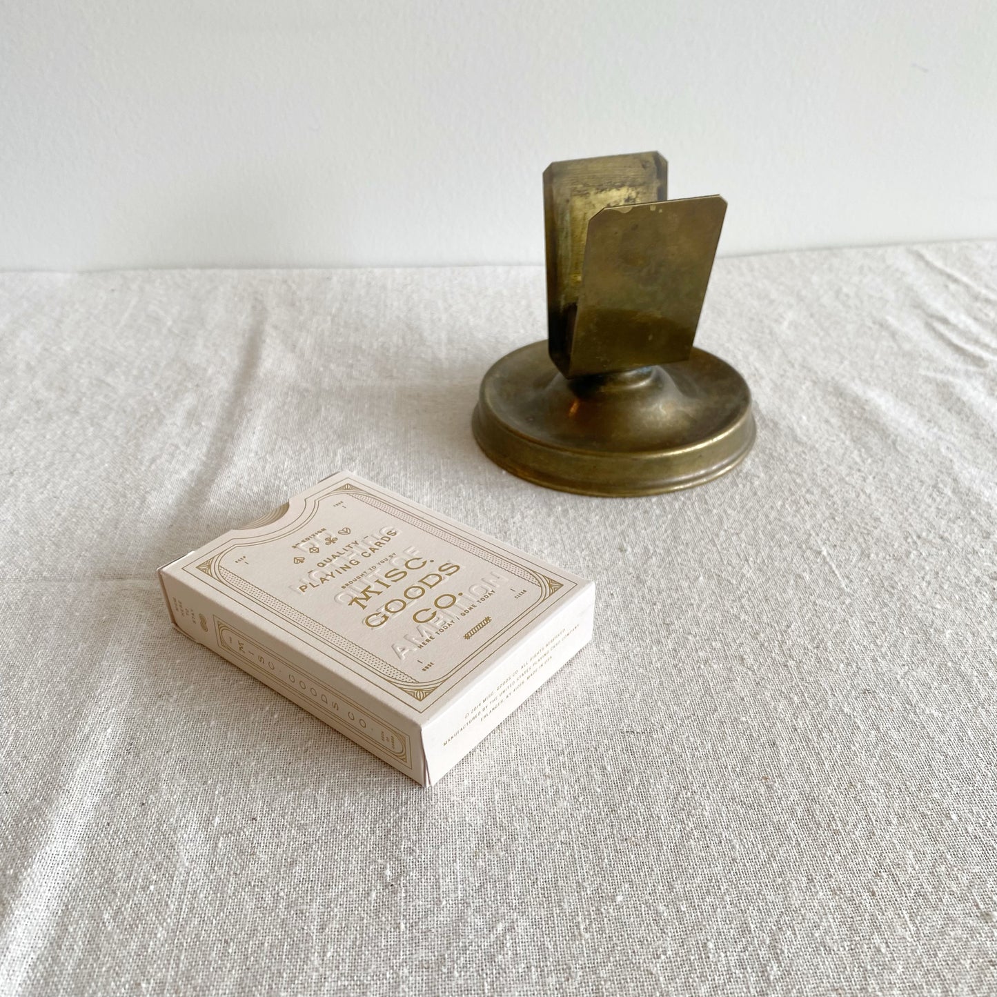 Vintage Brass Matchbox Holder with Tray