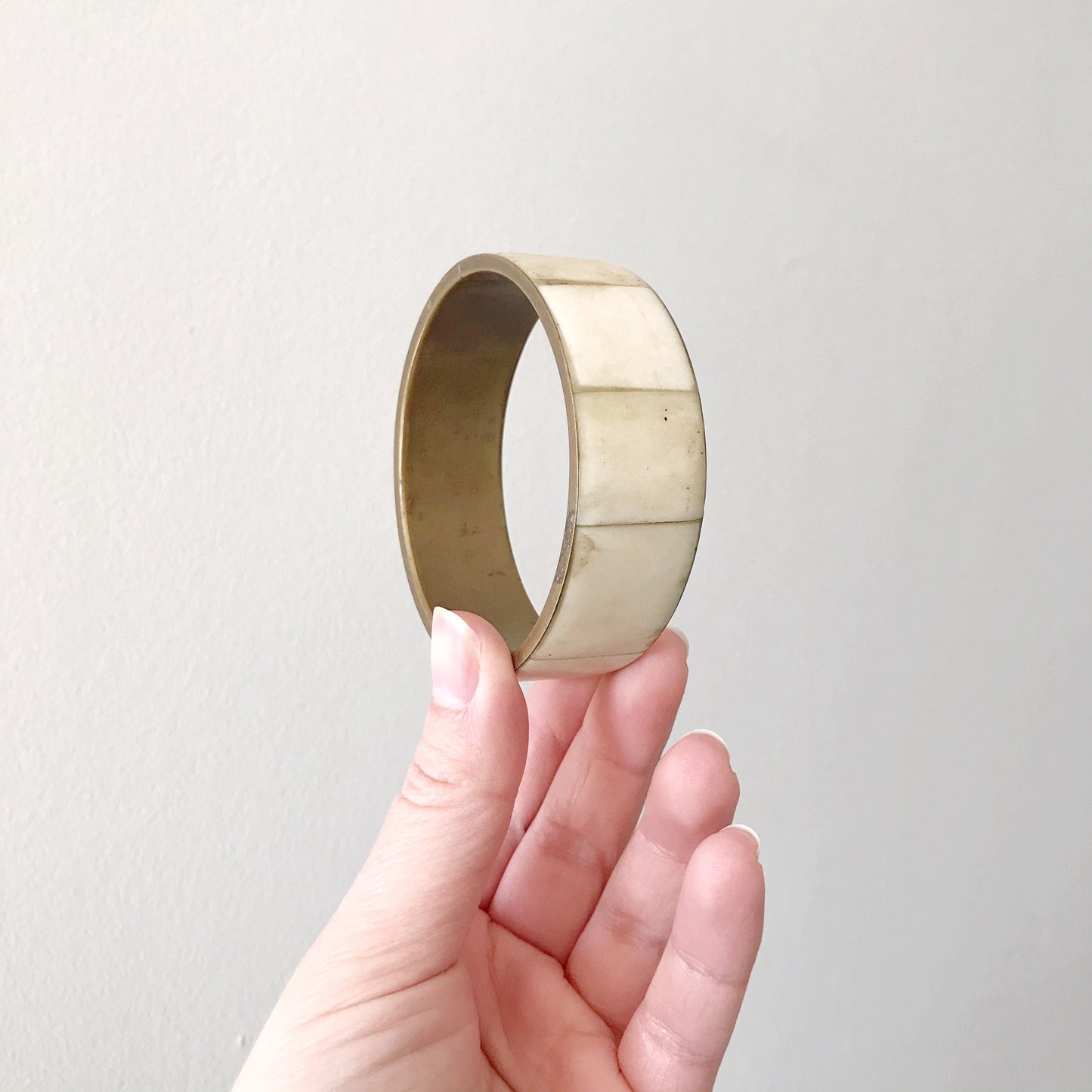 Vintage Brass & Shell Bangle