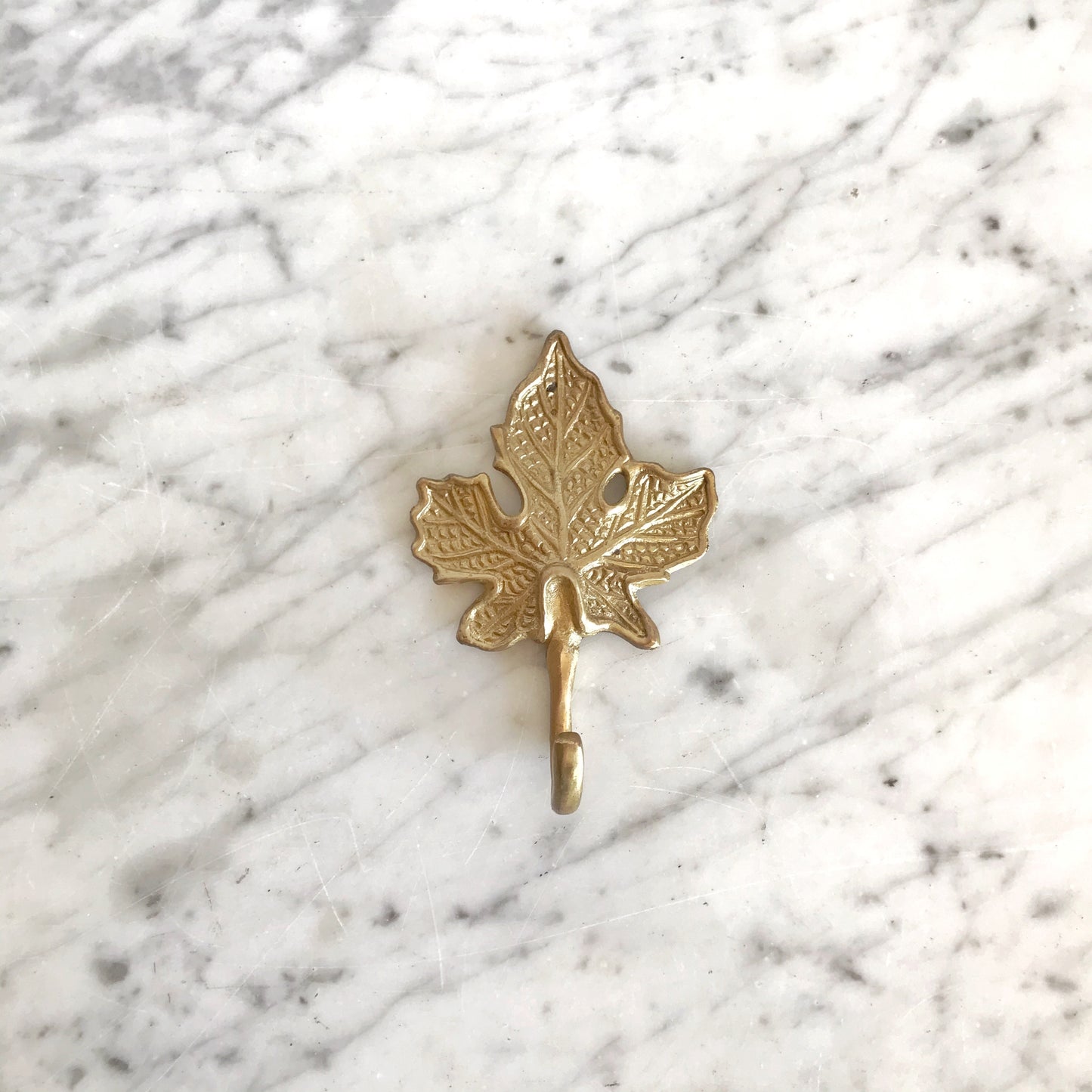 Found Brass Leaf Wall Hook