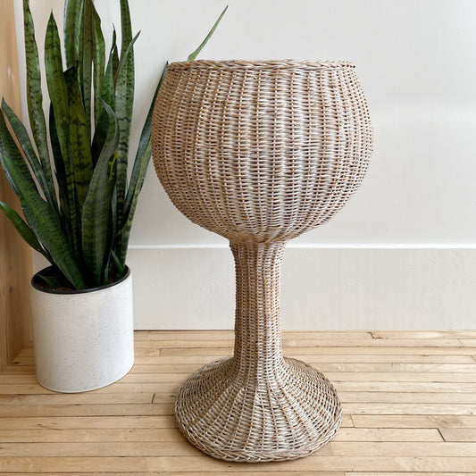 XL Vintage Sculptural Wicker Planter