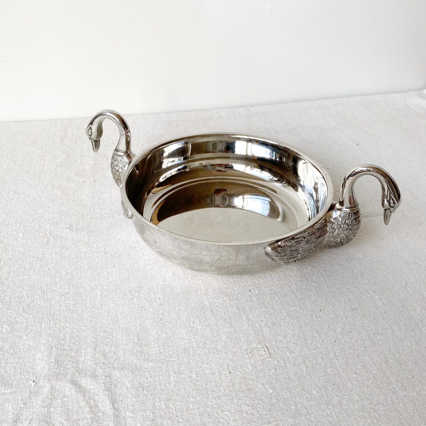Vintage Silver-plated Dual Swan Bowl
