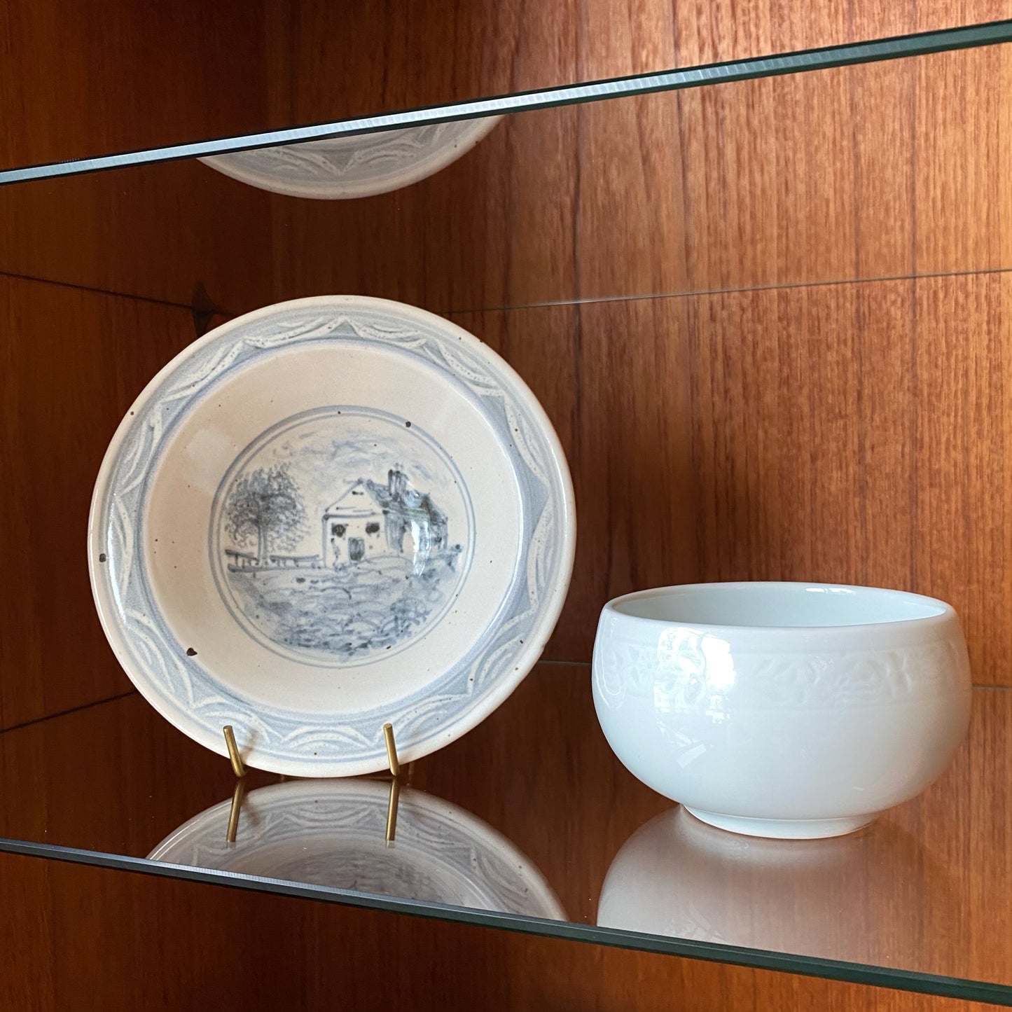 Vintage Porcelain Bowl, Pale Blue