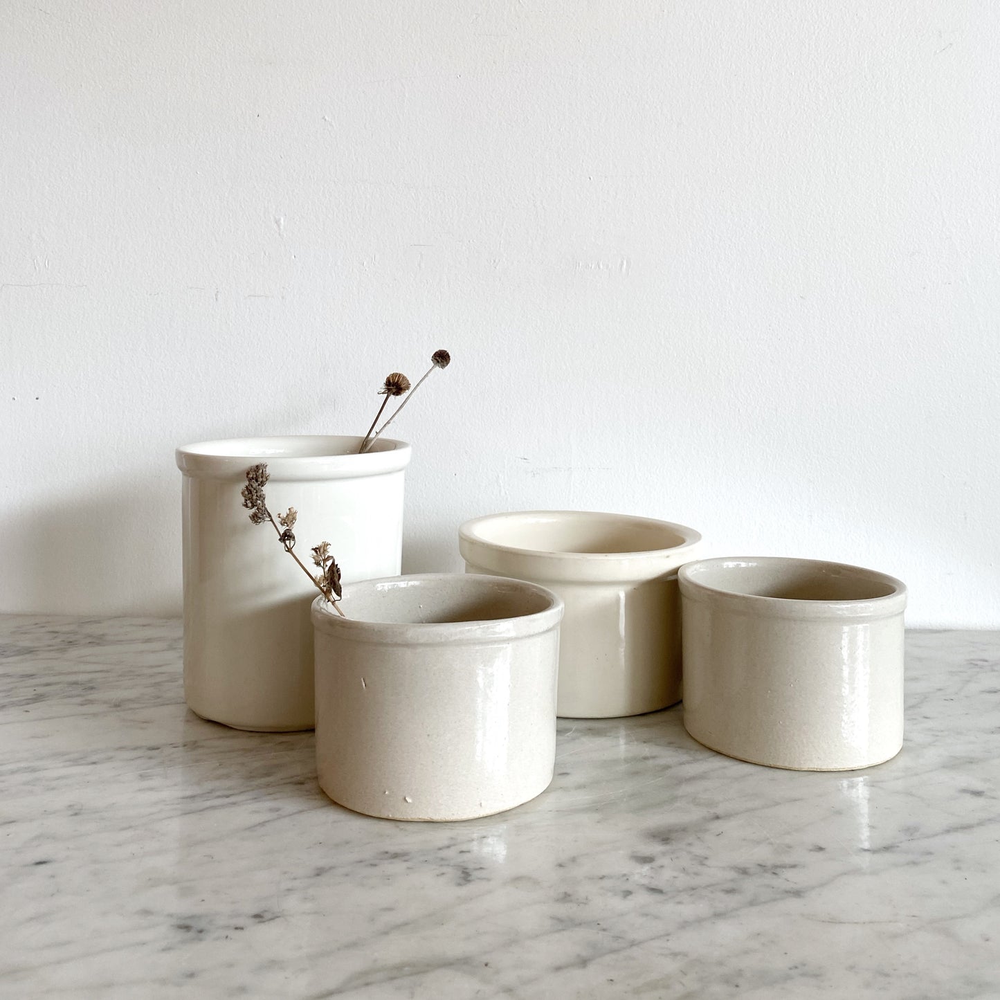 Small Vintage Crock, Ivory
