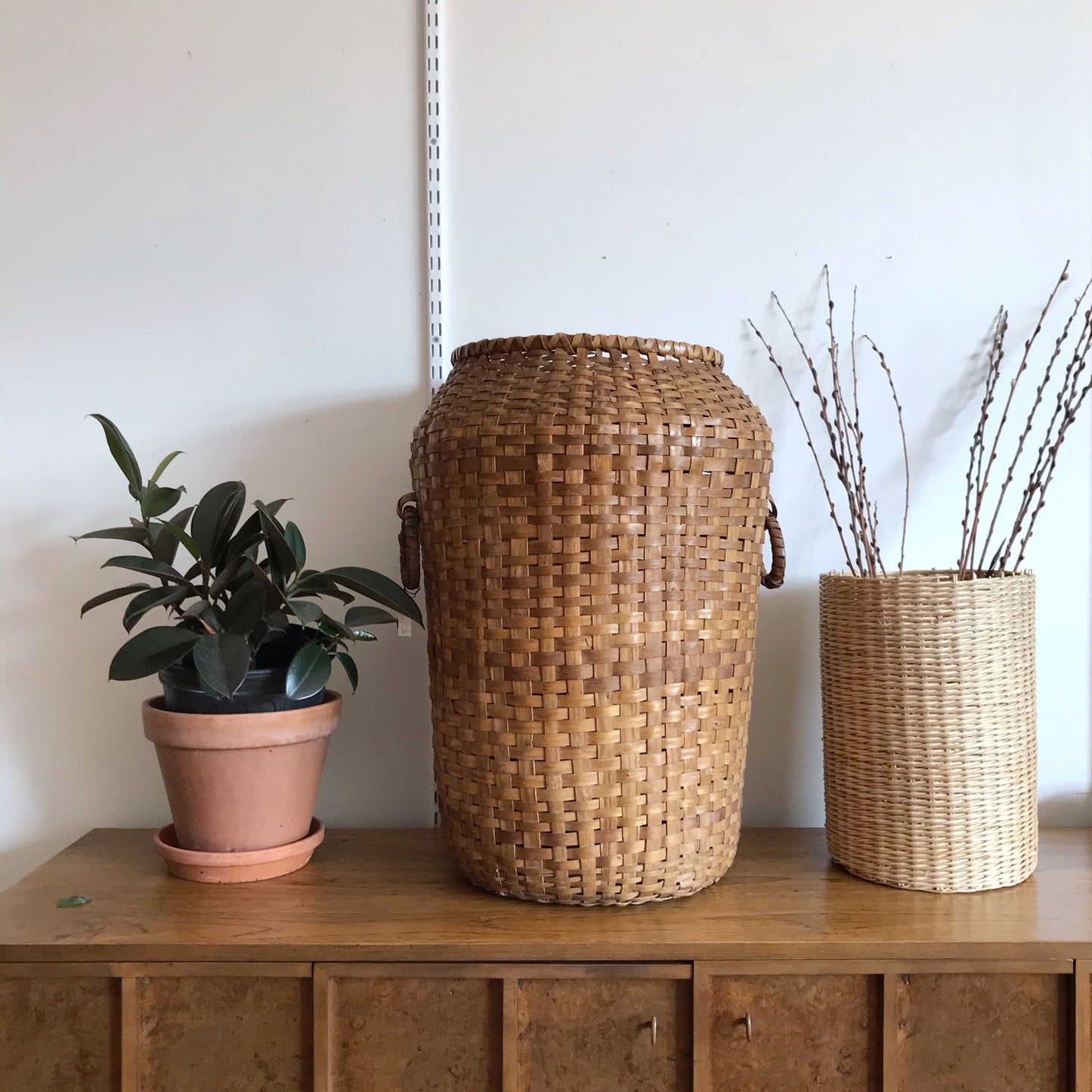 Extra Tall Vintage Wicker Basket / Umbrella Stand