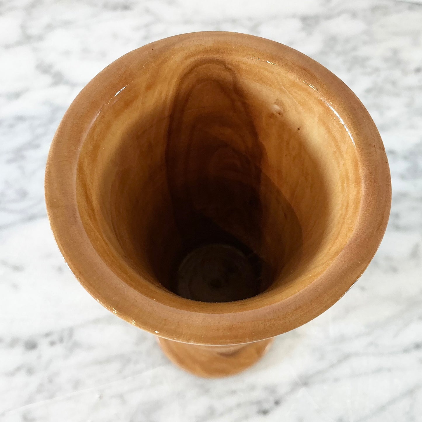 Vintage Turned Wood Vase, 7"