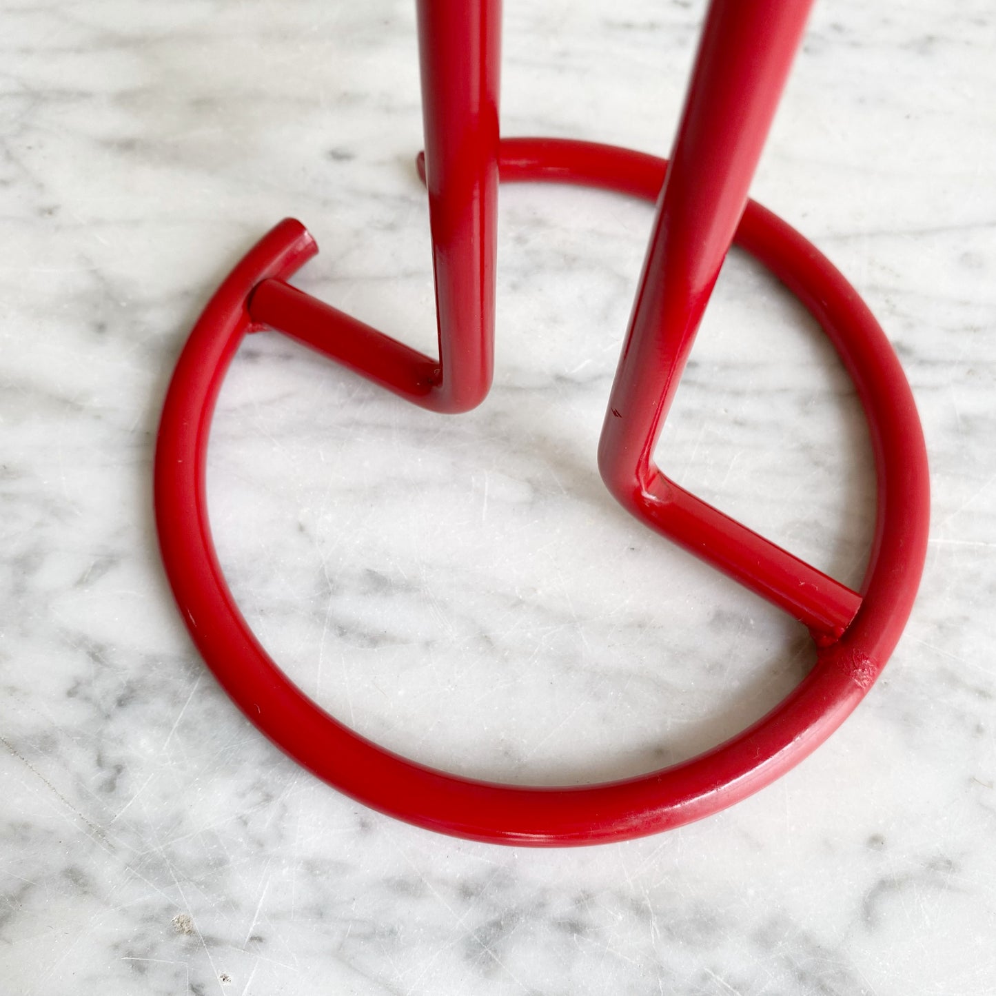 Found Red Metal Paper Towel Holder