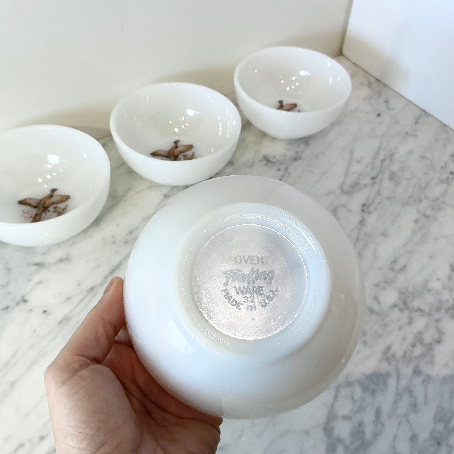S/4 Vintage Pheasant Bowls