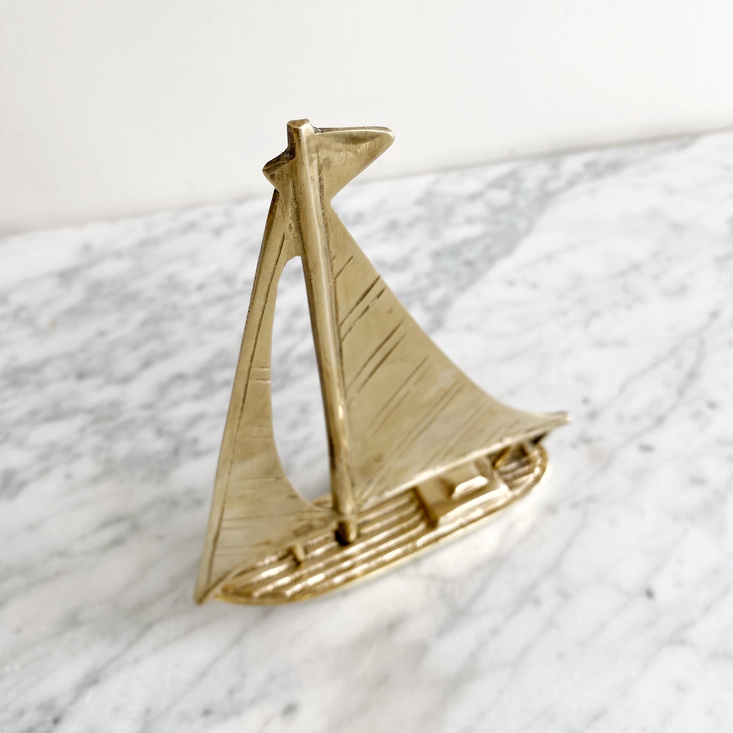 Vintage Brass Sailboat, 7.5"
