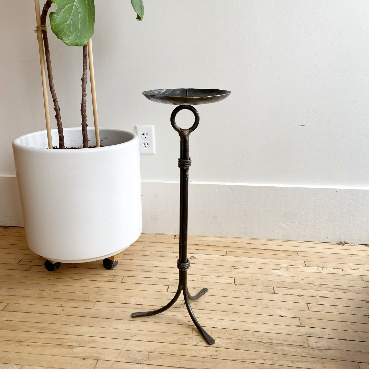 XXL Found Iron Candle Stand, 25"