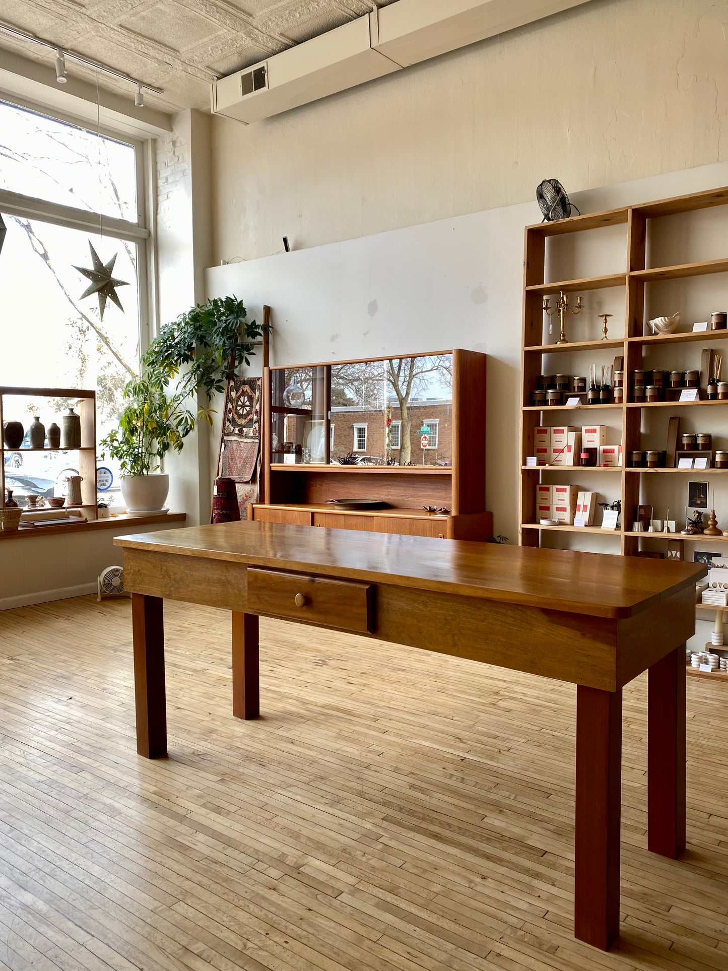 Vintage Handcrafted Wooden Worktable / Island