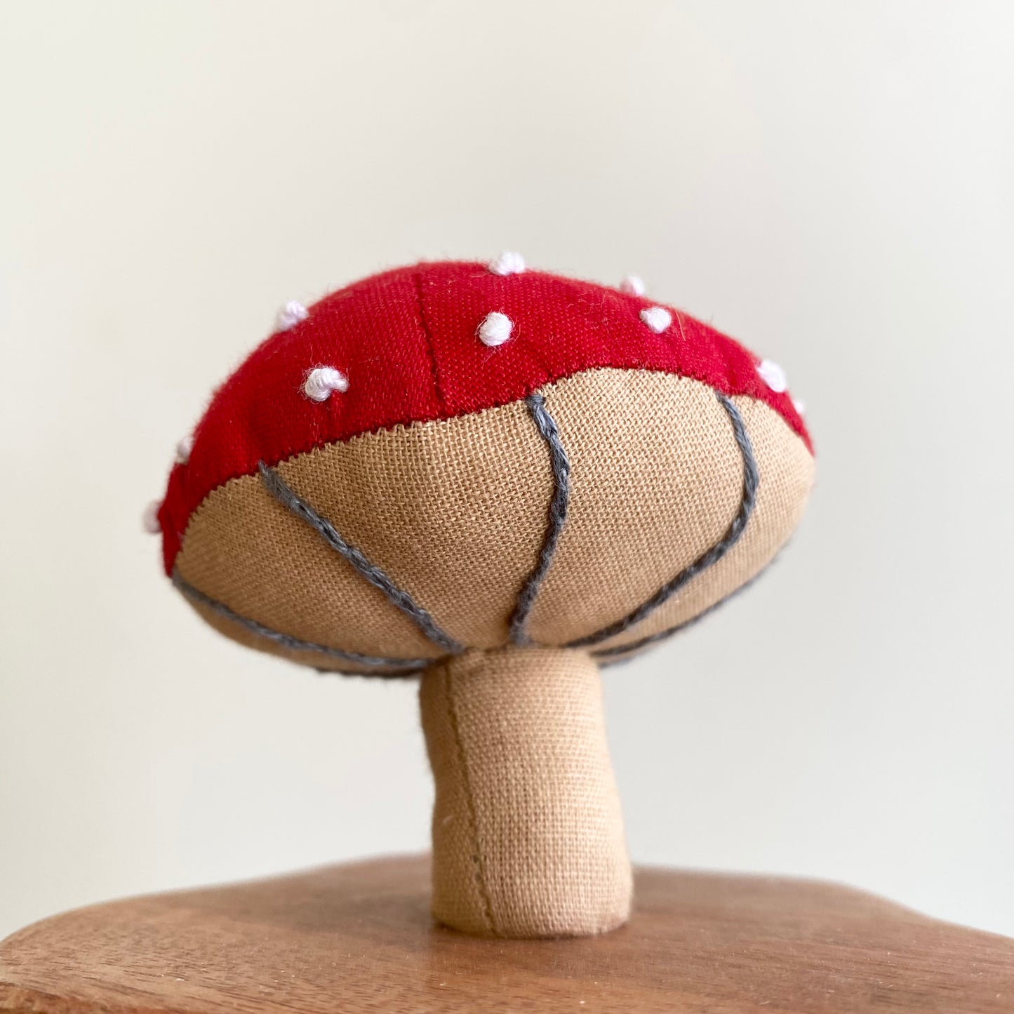 20% OFF: Plush Mushroom on Wooden Stand