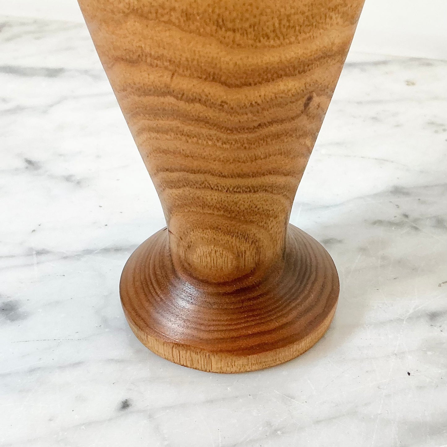Vintage Turned Wood Vase, 8.5"
