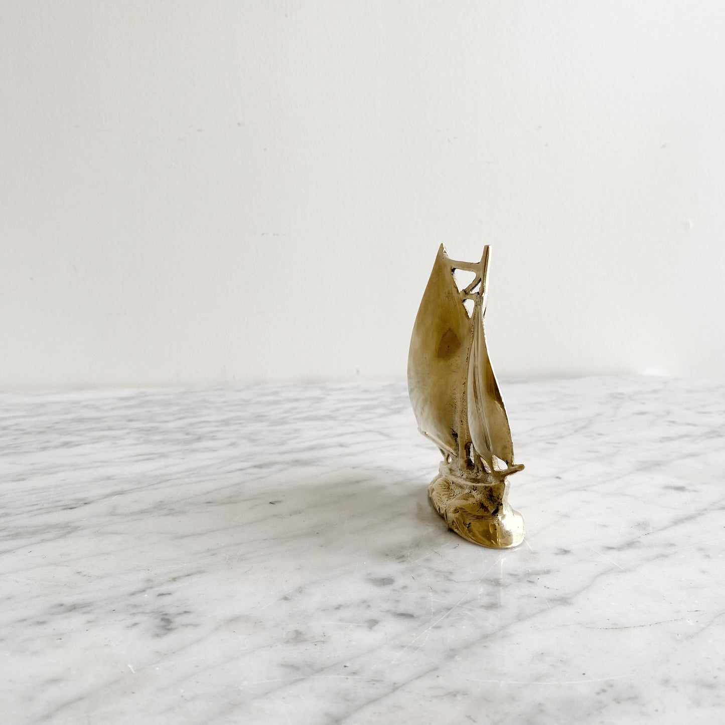 Vintage Brass Ship, 4"