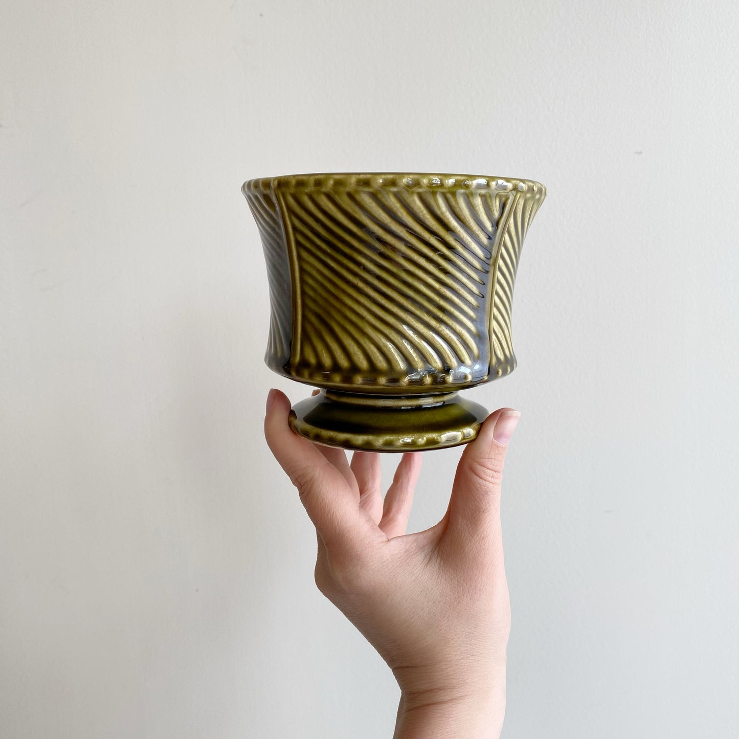 Vintage Ceramic Green Planter