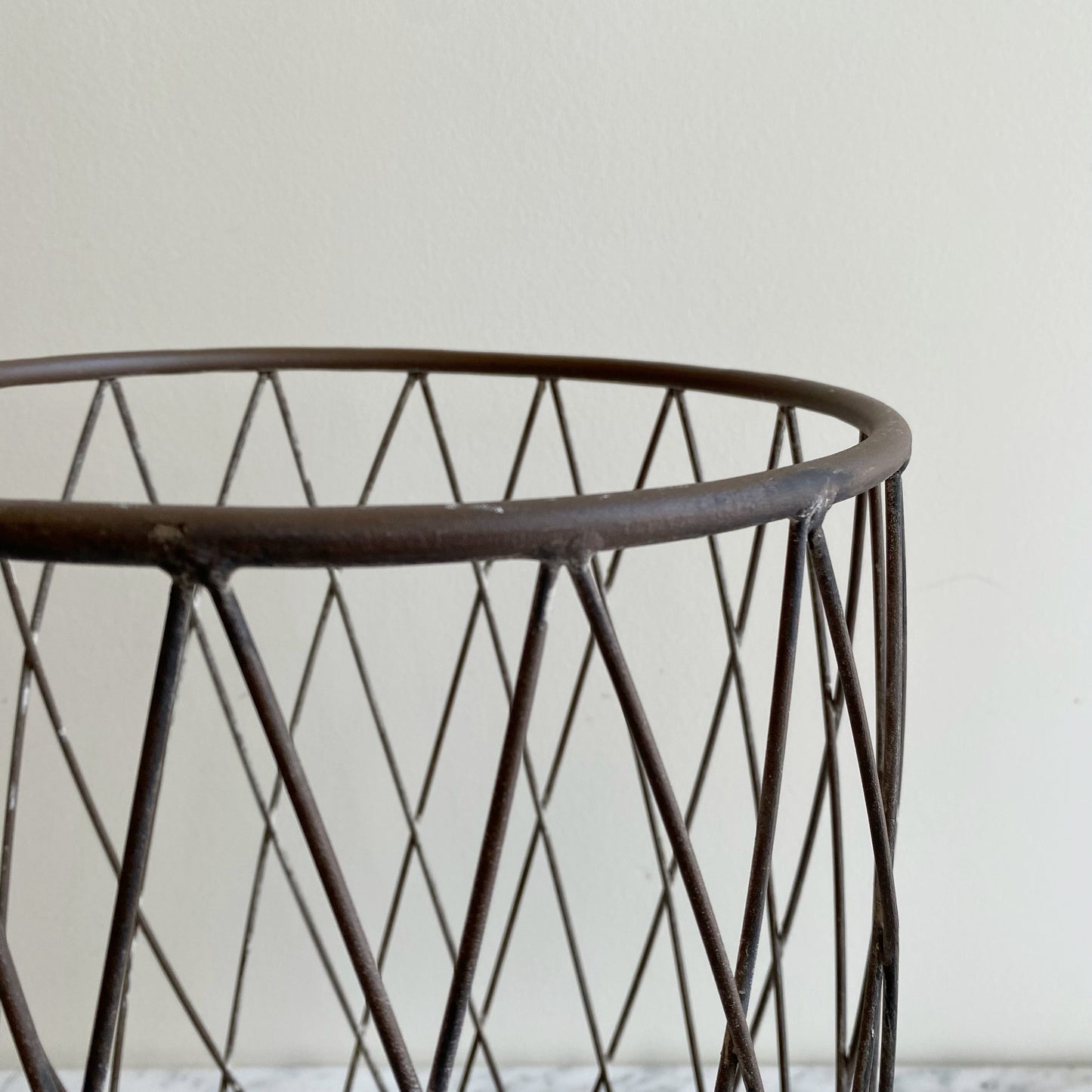 Found Wire Basket / Umbrella Stand