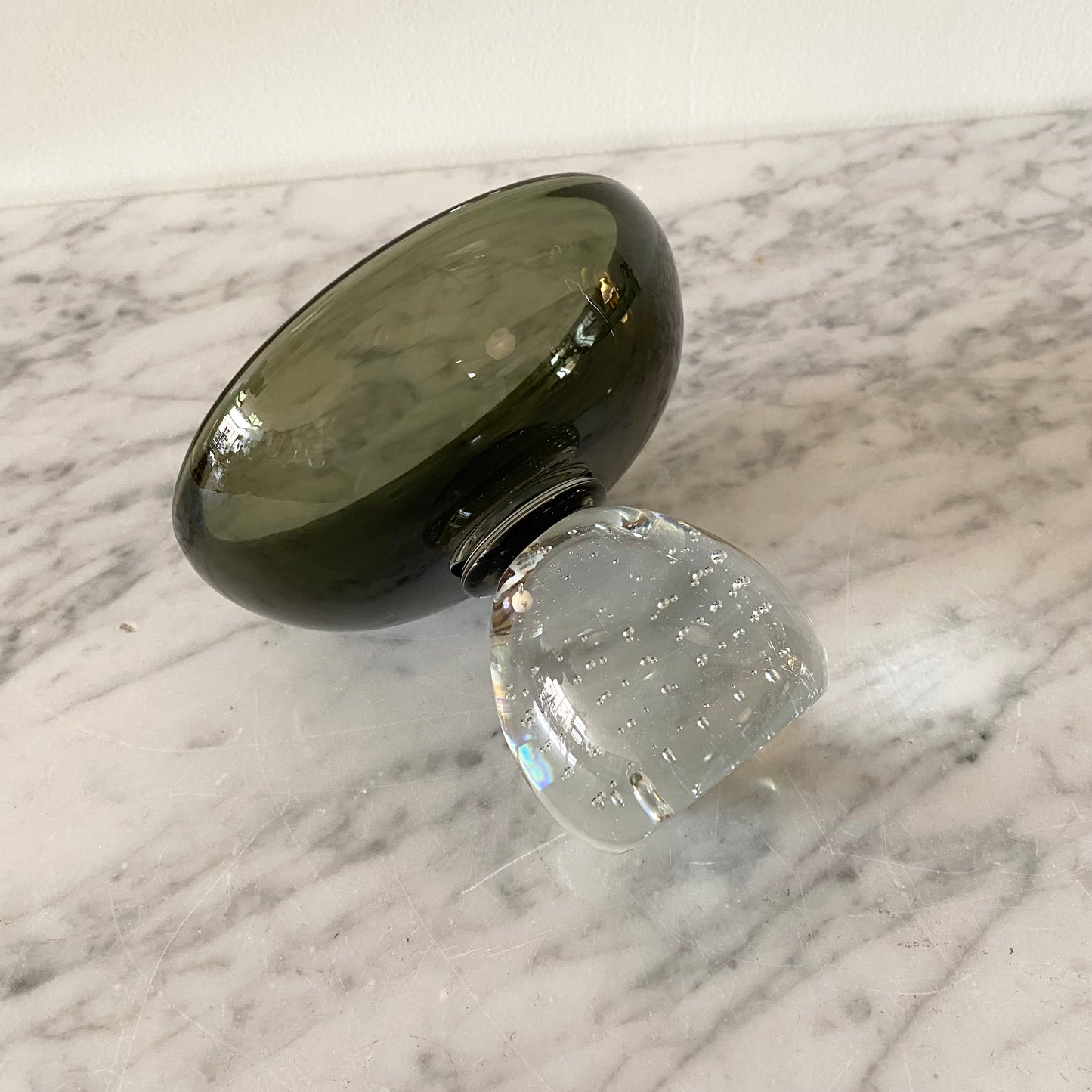 Vintage Art Glass Footed Dish