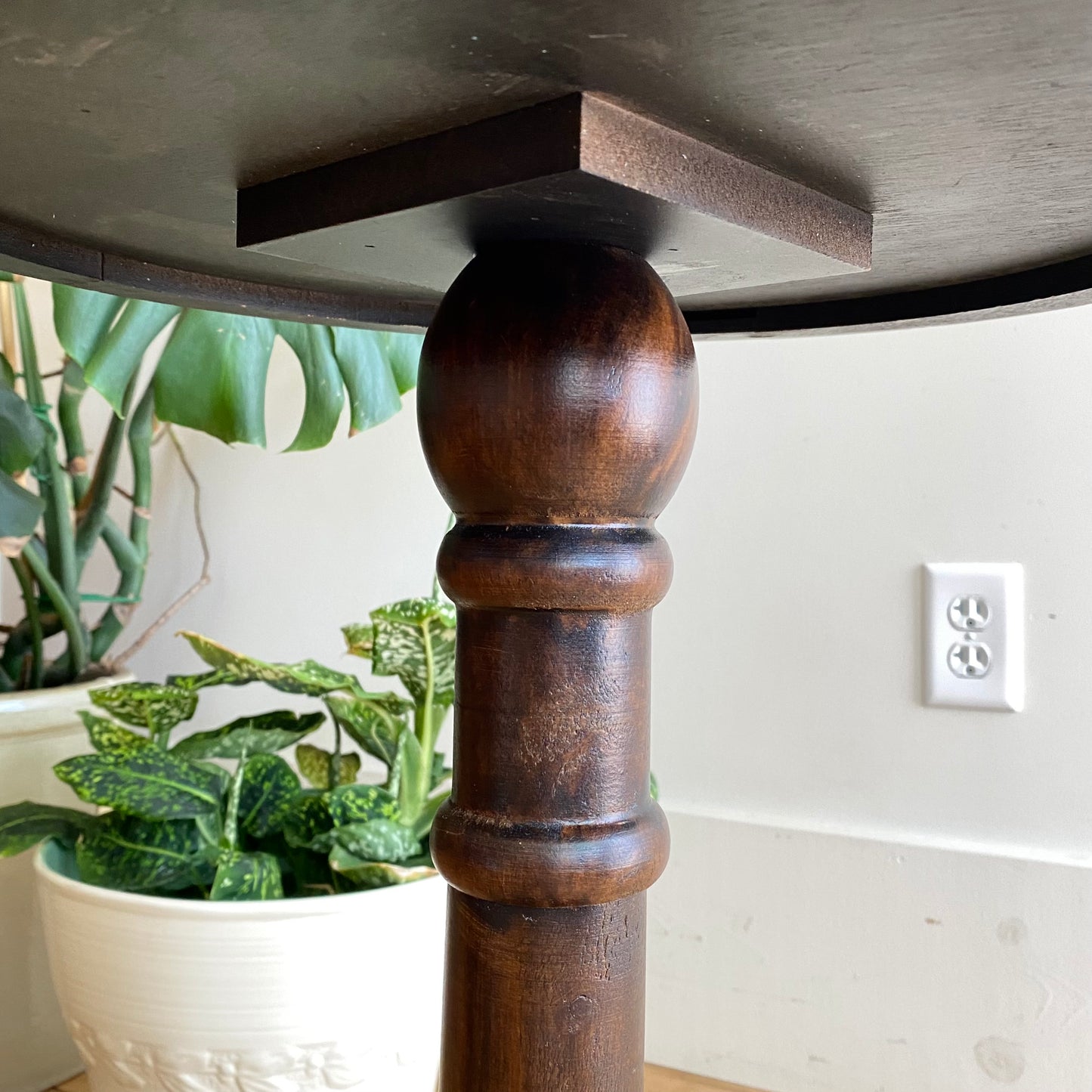 Found Wooden Plant Stand / Drink Table