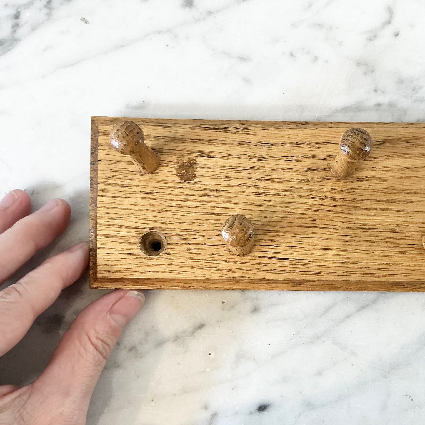Vintage Oak Peg Rack