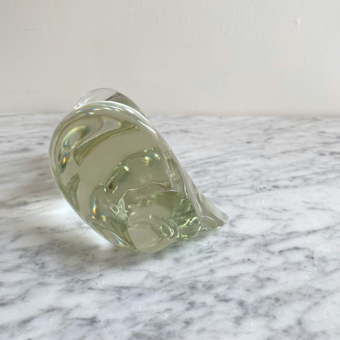 Vintage Glass Owl Paperweight / Sculpture