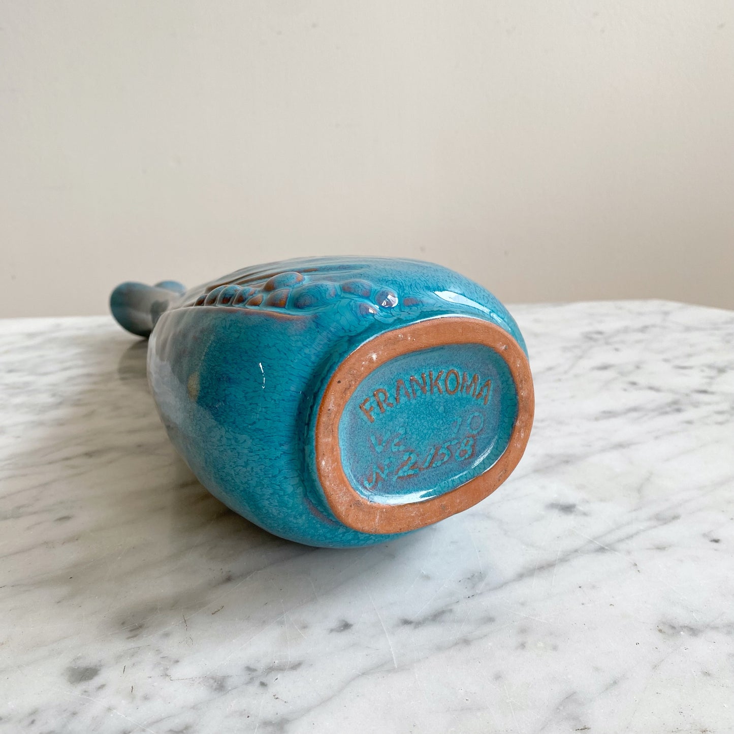 Vintage Ceramic Vase, Turquoise