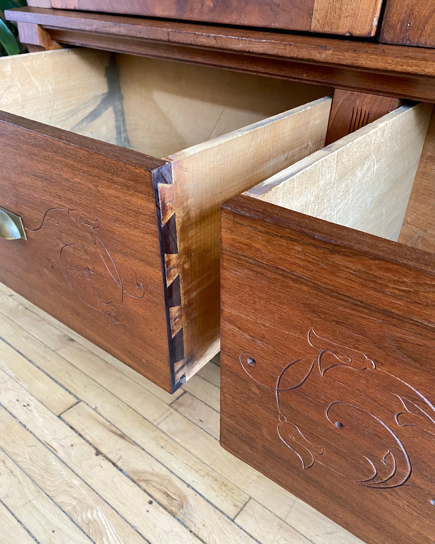 Restored XL Antique Walnut Wardrobe